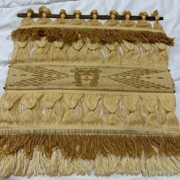 Boho Hand Woven Textile Tapestry Wallhanging Vintage Handmade - Picture 6 of 10